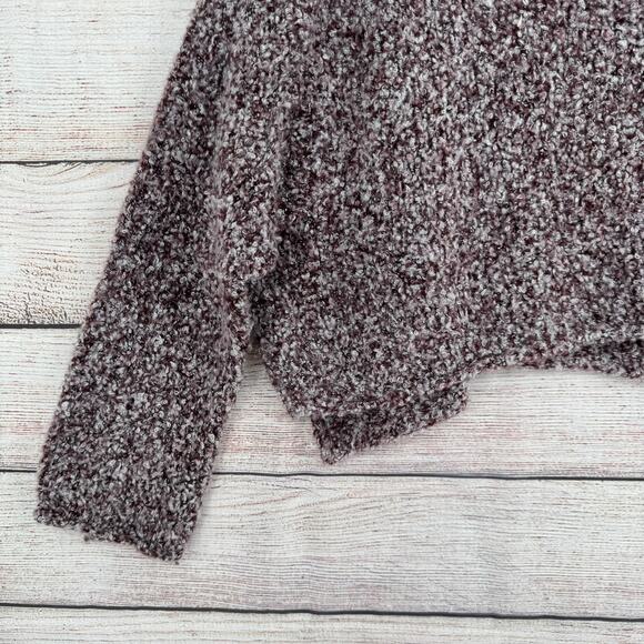 Free People Fuzzy Chunky Knit Oversized Turtleneck Sweater Womens XS Purple Gray - Picture 5 of 13